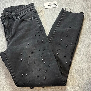 Joe's Jeans Black Ankle & Cropped with Pearl Embellishments